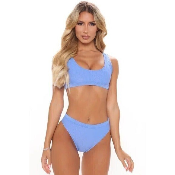 Gorgeous Blue Periwinkle Bikini 2 piece set size Small RefM030 - Picture 1 of 7
